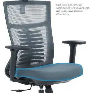 Кресло офисное OfficePro Balance Black/Dark Gray (OC550-B-DG-DG) UA