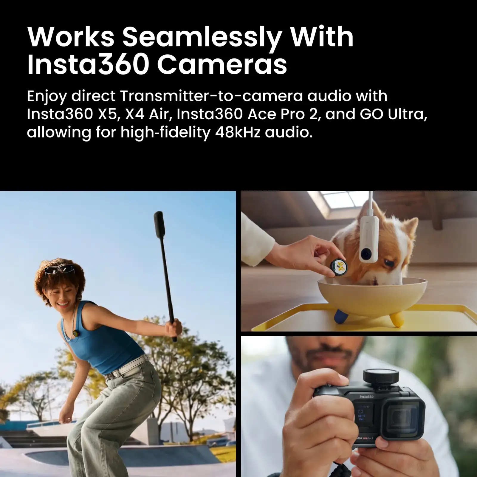 Мікрофонна радіосистема Insta360 Mic Pro (1 TX + 1 RX) (MIC PRO02-MCB10)