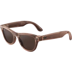 Смарт-окуляри Ray-Ban Meta Skyler Gen 2 Standard Shiny Transparent Peach Frame/Clear to Brown Transitions Lenses (RW4014 6778M4 52-20)