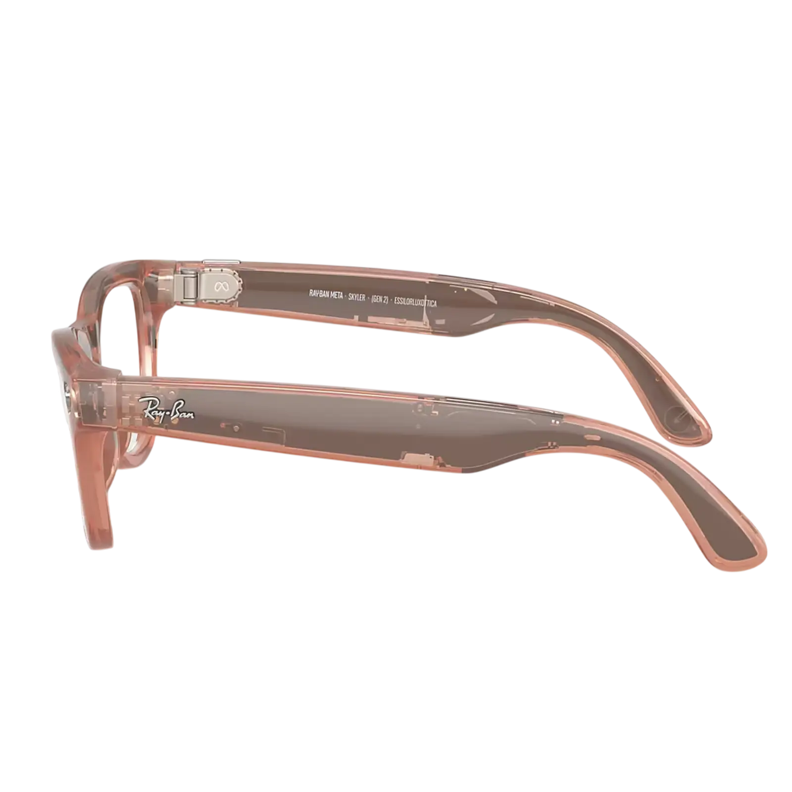 Смарт-окуляри Ray-Ban Meta Skyler Gen 2 Standard Shiny Transparent Peach Frame/Clear to Brown Transitions Lenses (RW4014 6778M4 52-20)