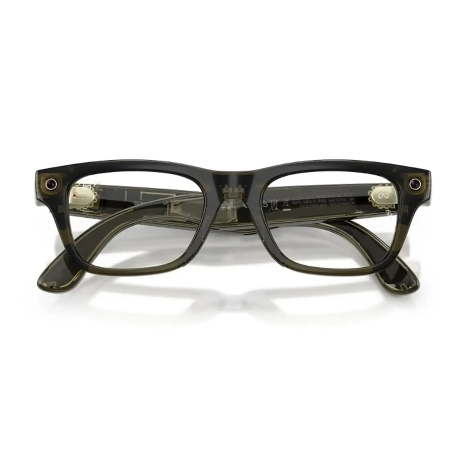Смарт-окуляри Ray-Ban Meta Blayzer Optics Gen 2 Standard Shiny Transparent Dark Olive / Demo Lens (RW7001 8530 50-19)