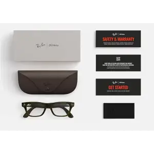 Смарт-окуляри Ray-Ban Meta Blayzer Optics Gen 2 Standard Shiny Transparent Dark Olive / Demo Lens (RW7001 8530 50-19)