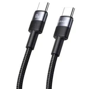 Кабель Usams SJ724 60W Aluminum Alloy Data Cable Type-C To Type-C - SY Series 1.2M Gray
