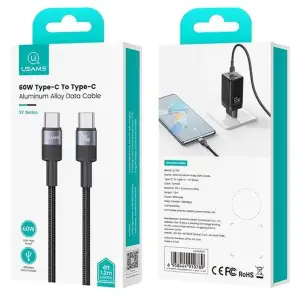 Кабель Usams SJ724 60W Aluminum Alloy Data Cable Type-C To Type-C - SY Series 1.2M Gray