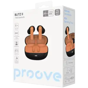 Беспроводные наушники Proove Blitz II TWS with Hybrid ANC (APP) Black/Orange (TWBL2001AP20)