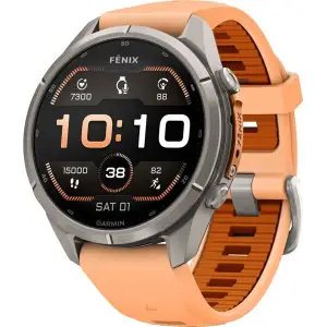 Смарт-часы Garmin Fenix 9 Pro inReach 43mm Titanium with Shell Pink/Autumn Orange Silicone Band (010-04335-00/01)