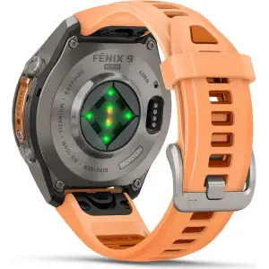 Смарт-часы Garmin Fenix 9 Pro inReach 43mm Titanium with Shell Pink/Autumn Orange Silicone Band (010-04335-00/01)