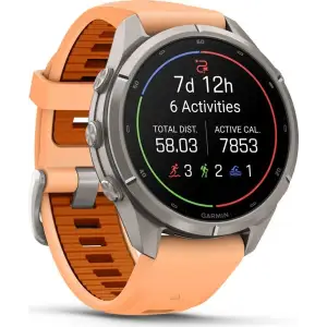 Смарт-часы Garmin Fenix 9 Pro inReach 43mm Titanium with Shell Pink/Autumn Orange Silicone Band (010-04335-00/01)