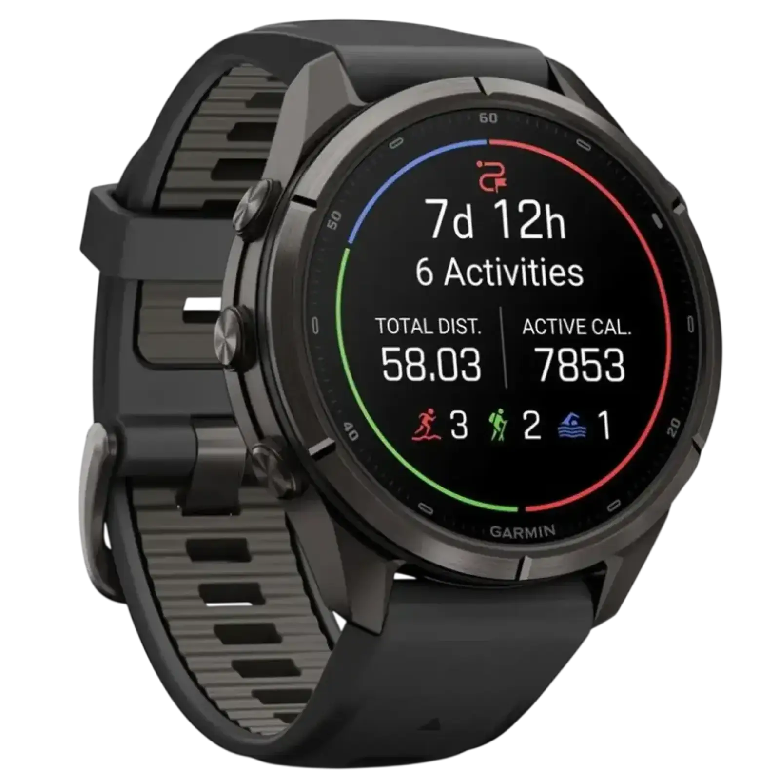 Смарт-годинник Garmin Fenix 9 Pro inReach 43mm Carbon Gray DLC Titanium Case with Black/Pebble Gray Silicone Band (010-04335-10/11)