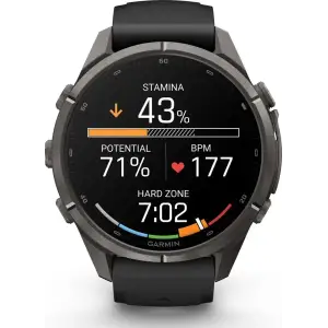 Смарт-часы Garmin Fenix 9 Pro 43mm Carbon Gray DLC Titanium with Black/Pebble Gray Silicone Band (010-04335-15/16)