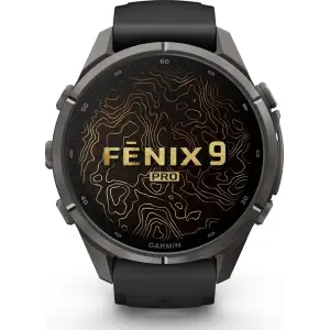 Смарт-часы Garmin Fenix 9 Pro 43mm Carbon Gray DLC Titanium with Black/Pebble Gray Silicone Band (010-04335-15/16)
