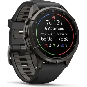 Смарт-часы Garmin Fenix 9 Pro 43mm Carbon Gray DLC Titanium with Black/Pebble Gray Silicone Band (010-04335-15/16)