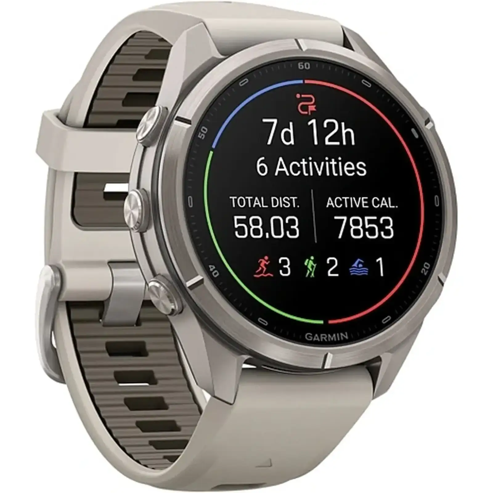 Смарт-часы Garmin Fenix 9 Pro inReach 43mm Titanium with Fog Gray/Dark Sandstone Silicone Band (010-04335-80/81)