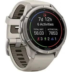 Смарт-часы Garmin Fenix 9 Pro inReach 43mm Titanium with Fog Gray/Dark Sandstone Silicone Band (010-04335-80/81)