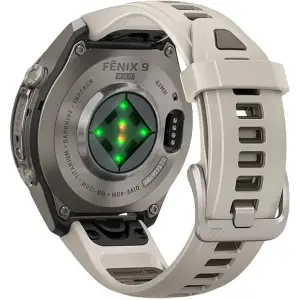 Смарт-часы Garmin Fenix 9 Pro inReach 43mm Titanium with Fog Gray/Dark Sandstone Silicone Band (010-04335-80/81)