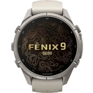 Смарт-часы Garmin Fenix 9 Pro inReach 43mm Titanium with Fog Gray/Dark Sandstone Silicone Band (010-04335-80/81)