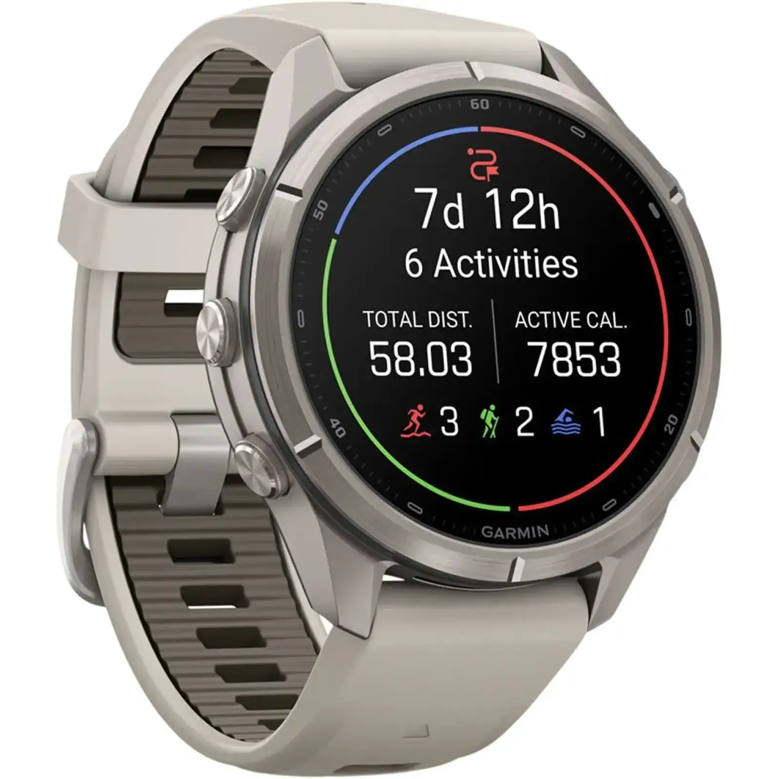 Смарт-часы Garmin Fenix 9 Pro 43mm Titanium with Fog Gray/Dark Sandstone Silicone Band (010-04335-85/86)