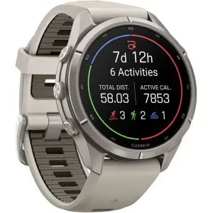Смарт-часы Garmin Fenix 9 Pro 43mm Titanium with Fog Gray/Dark Sandstone Silicone Band (010-04335-85/86)