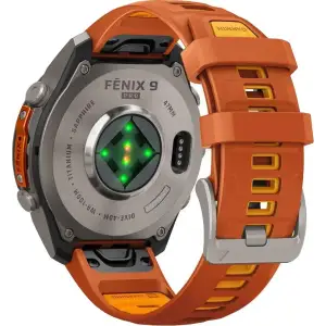 Смарт-часы Garmin Fenix 9 Pro inReach 47mm Titanium with Autumn Orange/Spark Orange Silicone Band (010-04336-00/01)