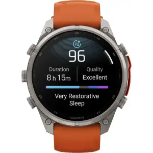 Смарт-часы Garmin Fenix 9 Pro inReach 47mm Titanium with Autumn Orange/Spark Orange Silicone Band (010-04336-00/01)