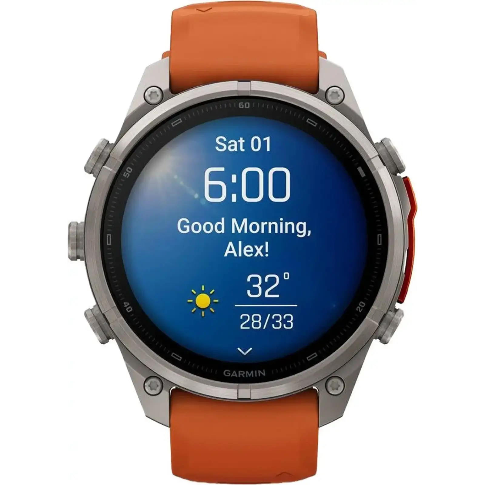 Смарт-часы Garmin Fenix 9 Pro inReach 47mm Titanium with Autumn Orange/Spark Orange Silicone Band (010-04336-00/01)