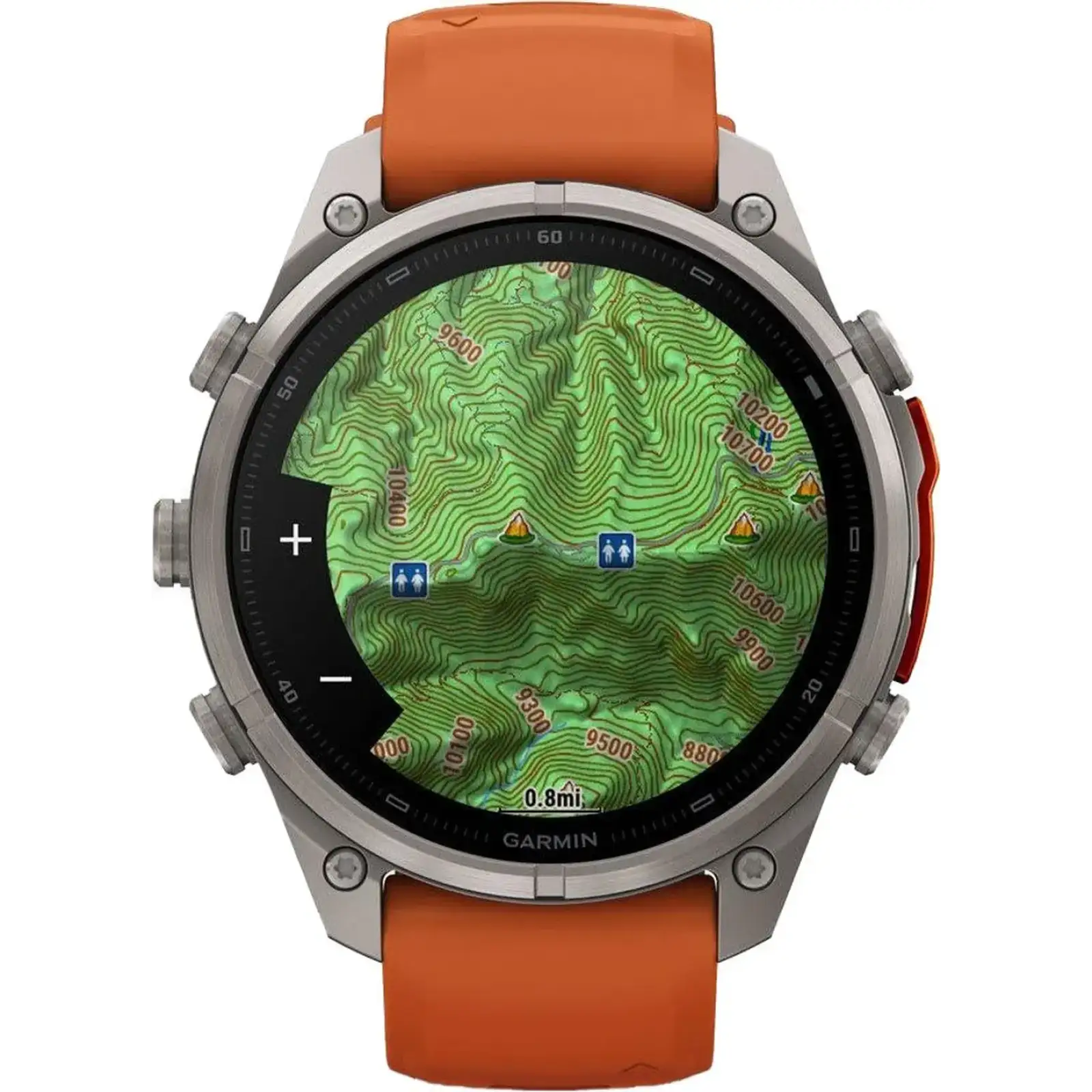 Смарт-часы Garmin Fenix 9 Pro inReach 47mm Titanium with Autumn Orange/Spark Orange Silicone Band (010-04336-00/01)