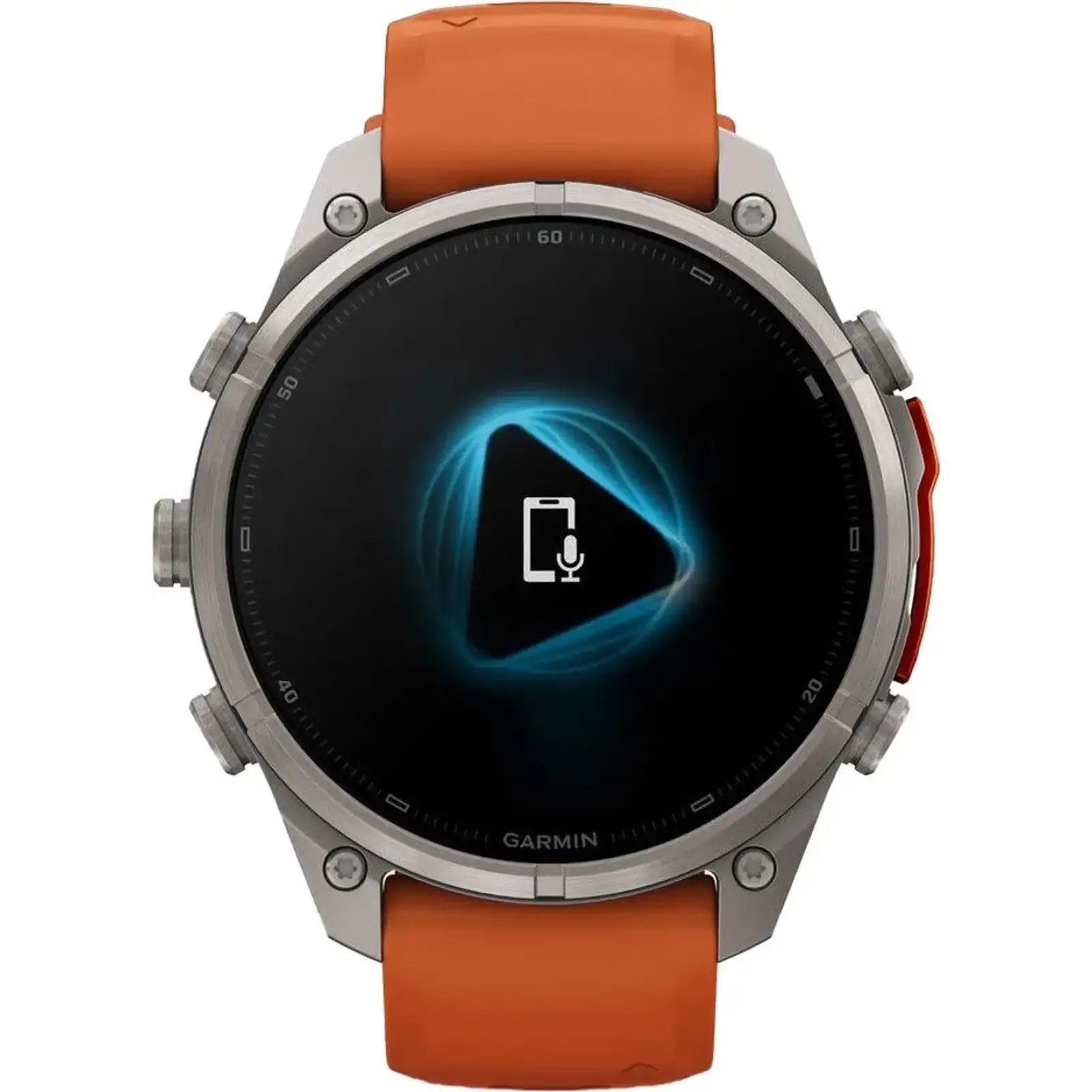 Смарт-часы Garmin Fenix 9 Pro inReach 47mm Titanium with Autumn Orange/Spark Orange Silicone Band (010-04336-00/01)