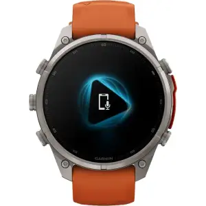 Смарт-часы Garmin Fenix 9 Pro inReach 47mm Titanium with Autumn Orange/Spark Orange Silicone Band (010-04336-00/01)