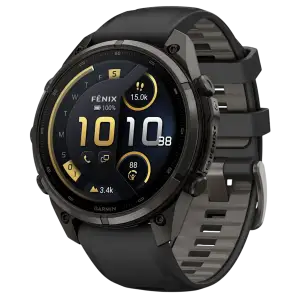 Смарт-годинник Garmin Fenix 9 Pro inReach 47mm Carbon Gray DLC Titanium with Black/Pebble Gray Silicone Band (010-04336-10/11)