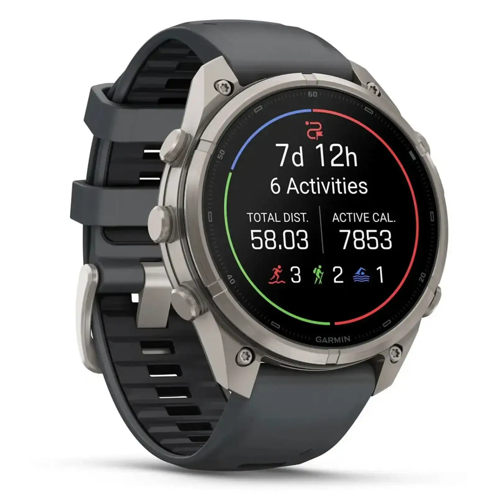 Смарт-годинник Garmin Fenix 9 Pro 47mm Titanium with Graphite/Black Silicone Band (010-04336-25/26)