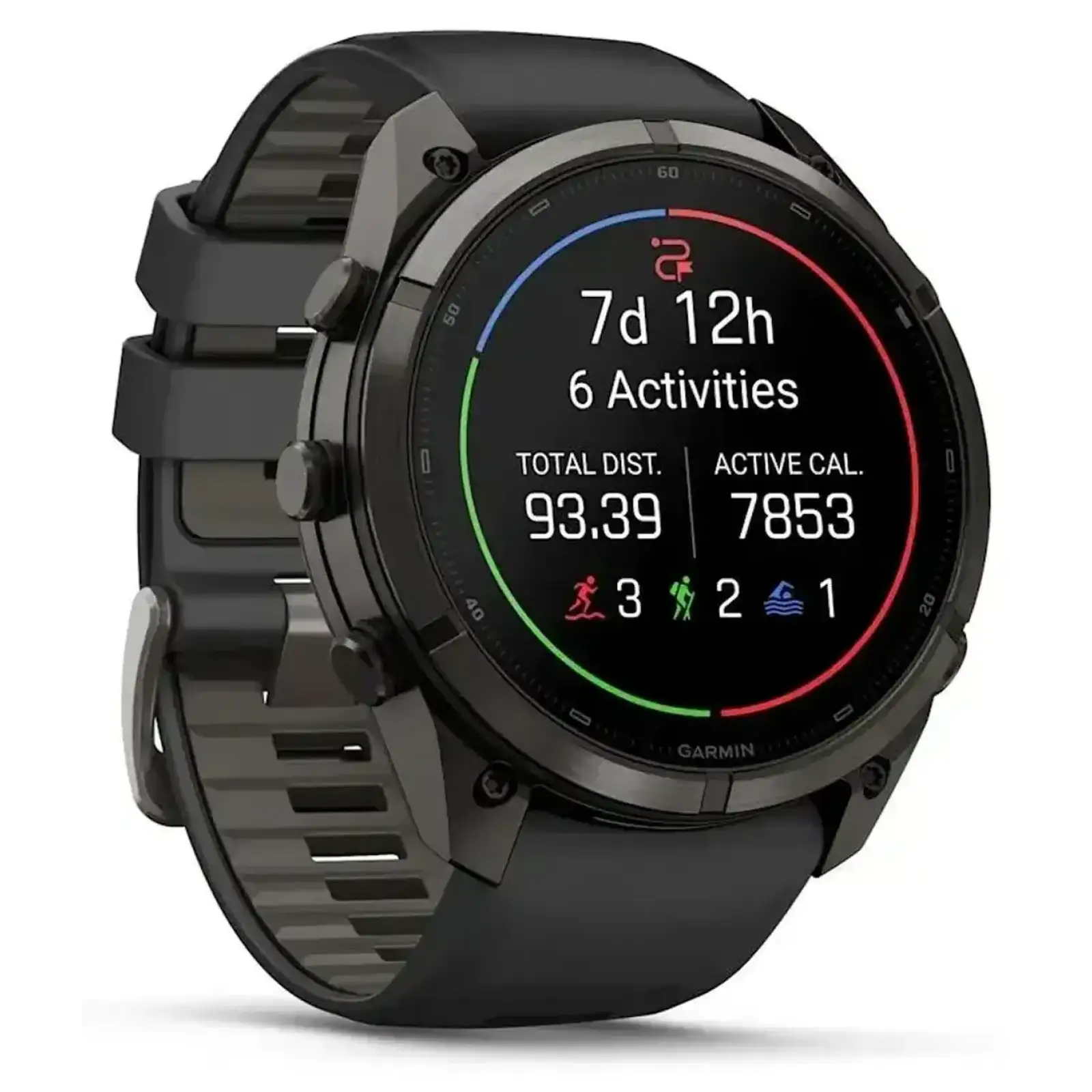 Смарт-годинник Garmin Fenix 9 Pro inReach 51mm Carbon Gray DLC Titanium Case with Black/Pebble Gray Silicone Band (010-04337-10/11)
