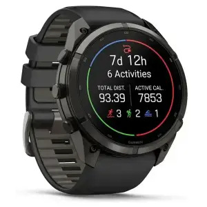 Смарт-годинник Garmin Fenix 9 Pro inReach 51mm Carbon Gray DLC Titanium Case with Black/Pebble Gray Silicone Band (010-04337-10/11)