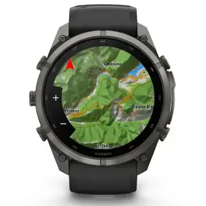 Смарт-годинник Garmin Fenix 9 Pro inReach 51mm Carbon Gray DLC Titanium Case with Black/Pebble Gray Silicone Band (010-04337-10/11)