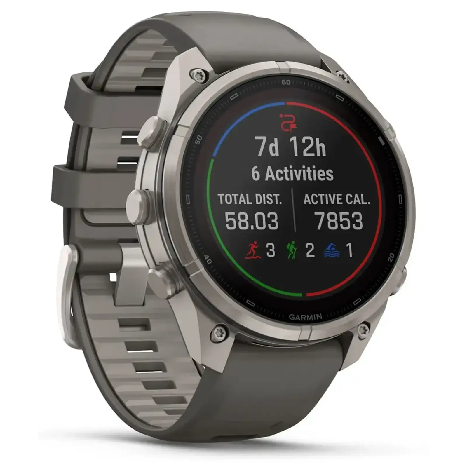 Смарт-годинник Garmin Fenix 9 Pro inReach Solar 47mm Titanium with Pebble Gray/Silver Gray Silicone Band (010-04338-00/01)