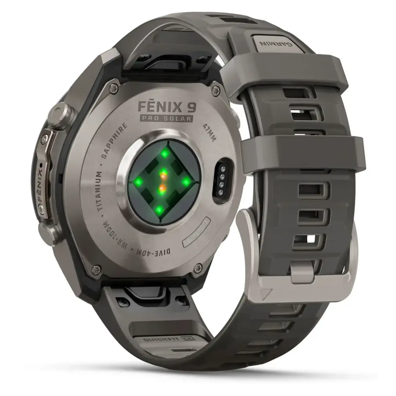 Смарт-годинник Garmin Fenix 9 Pro inReach Solar 47mm Titanium with Pebble Gray/Silver Gray Silicone Band (010-04338-00/01)