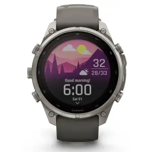 Смарт-годинник Garmin Fenix 9 Pro inReach Solar 47mm Titanium with Pebble Gray/Silver Gray Silicone Band (010-04338-00/01)