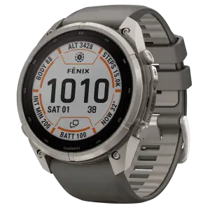 Смарт-годинник Garmin Fenix 9 Pro inReach Solar 51mm Titanium with Pebble Gray/Silver Gray Silicone Band (010-04339-00/01)