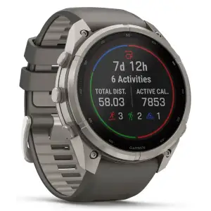 Смарт-годинник Garmin Fenix 9 Pro inReach Solar 51mm Titanium with Pebble Gray/Silver Gray Silicone Band (010-04339-00/01)