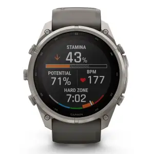 Смарт-годинник Garmin Fenix 9 Pro inReach Solar 51mm Titanium with Pebble Gray/Silver Gray Silicone Band (010-04339-00/01)