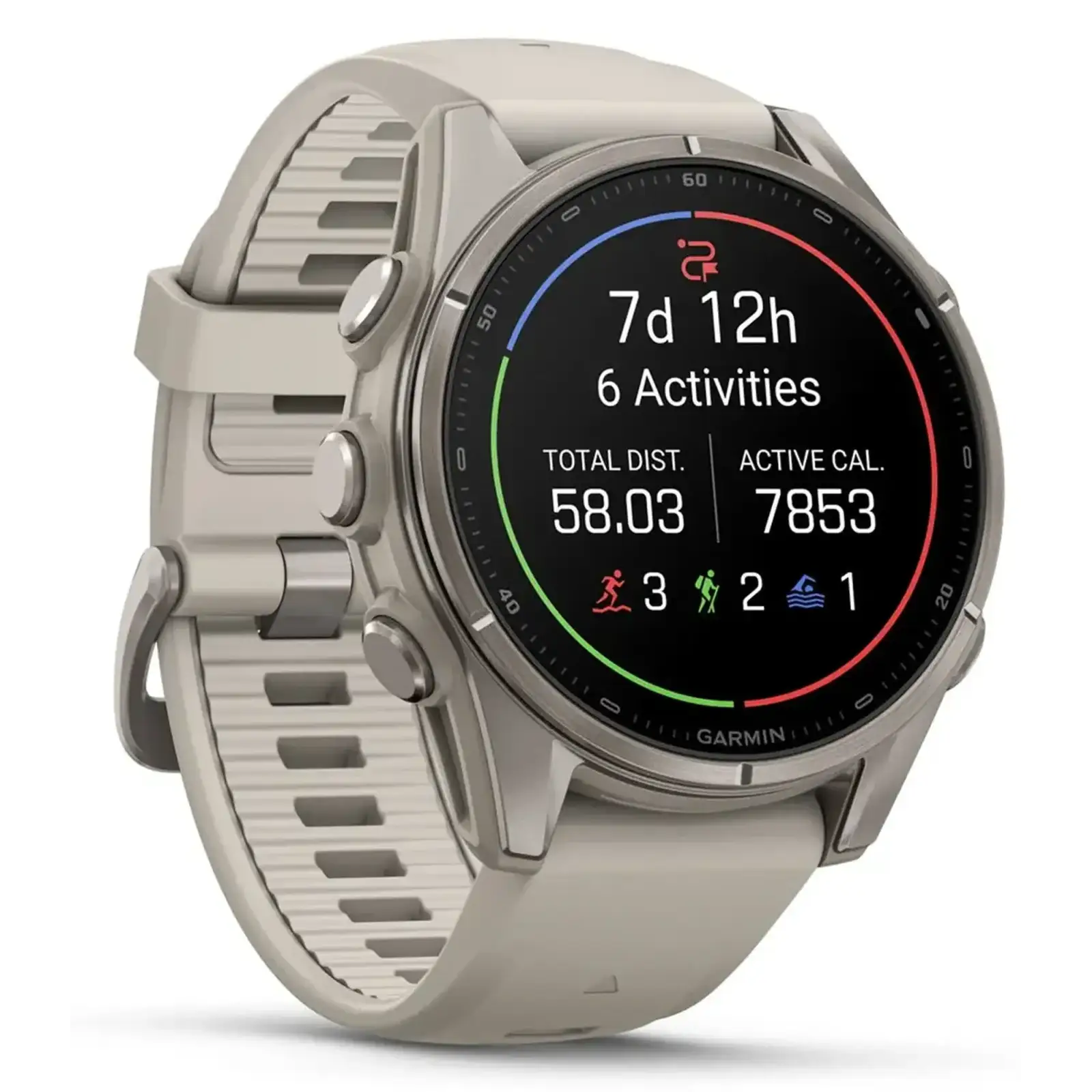 Смарт-годинник Garmin Fenix 9 43mm Titanium with Fog Gray Silicone Band (010-04761-00/01)