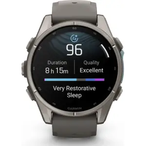 Смарт-часы Garmin Fenix 9 43mm Titanium with Pebble Gray Silicone Band (010-04761-10/11)