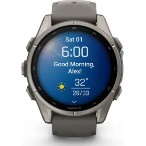 Смарт-часы Garmin Fenix 9 43mm Titanium with Pebble Gray Silicone Band (010-04761-10/11)