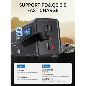 Внешний аккумулятор LOHAO 70000mAh 30W Black (BP1-70)