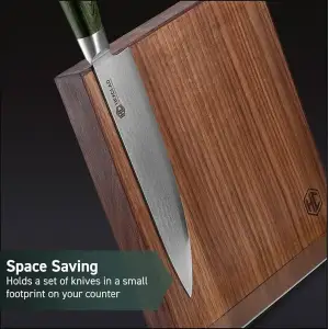 Подставка магнитная для ножей HexClad Magnetic Walnut Knife Block