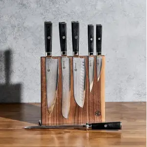 Подставка магнитная для ножей HexClad Magnetic Walnut Knife Block
