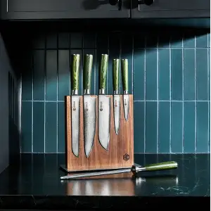 Подставка магнитная для ножей HexClad Magnetic Walnut Knife Block