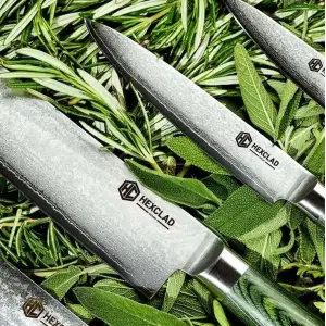 Набор ножей HexClad The Essential Japanese Damascus Steel Knife Set Green 6 PC