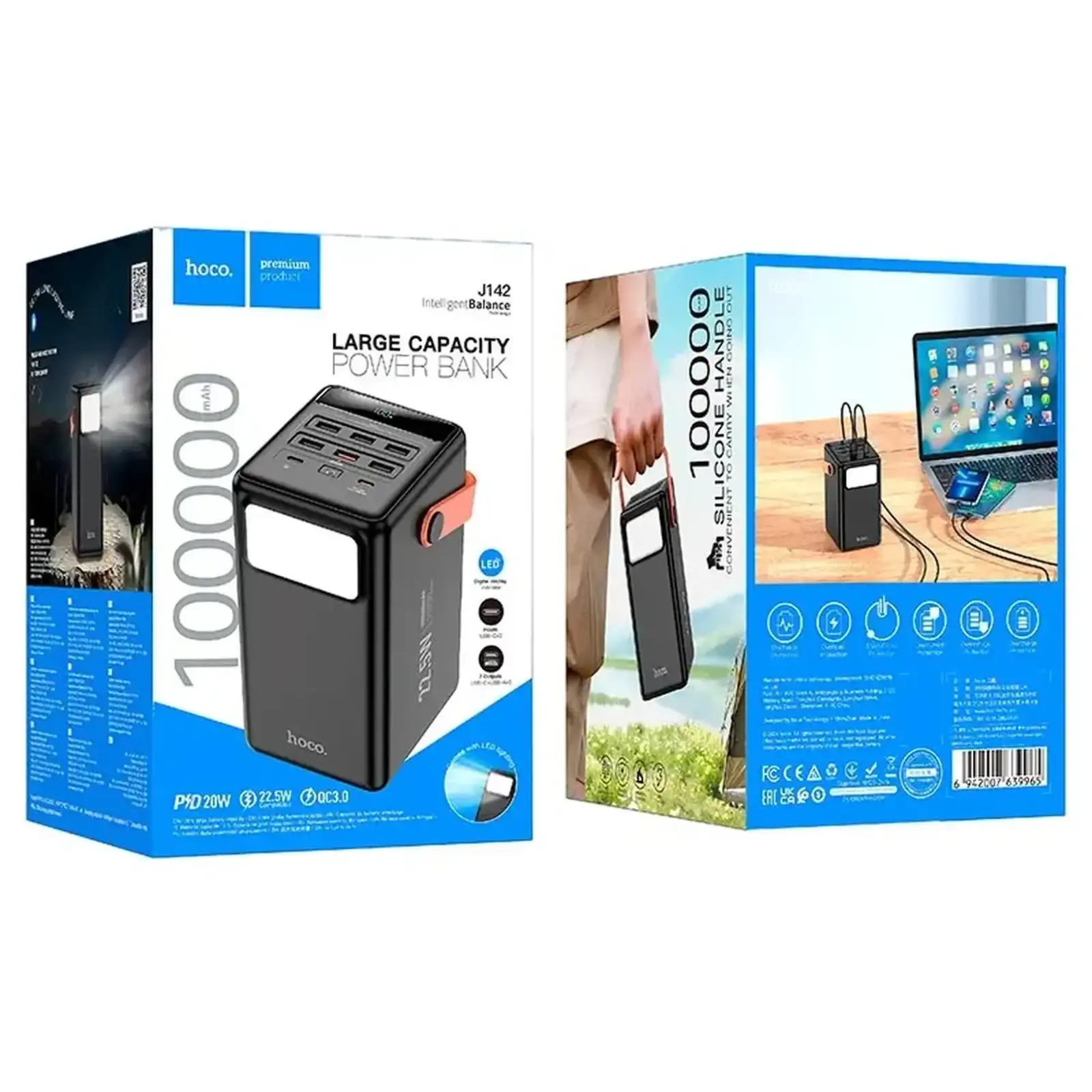 Зовнішній акумулятор Hoco J142 Surpass 100000mAh Black (6942007639965)