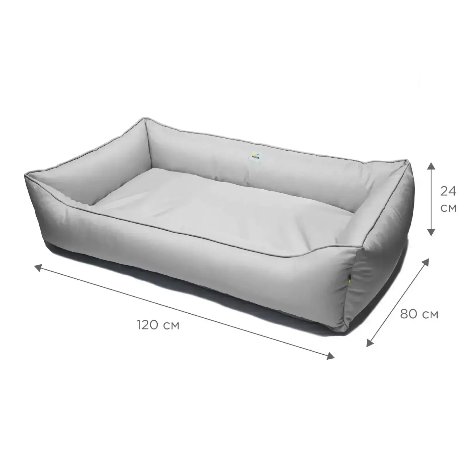 Лежак Petbed Банни 3XL 120х80см h-24см Серый