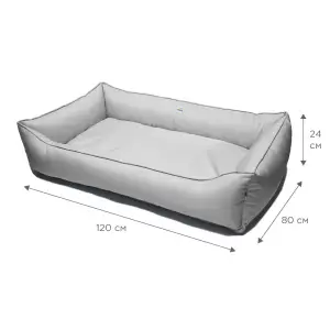 Лежак Petbed Банни 3XL 120х80см h-24см Серый